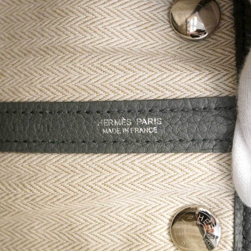 Hermes Garden TPM Tote Bag, Negonda Leather, Vert Amande (W stamp), Ladies'. - Picture 5 of 8